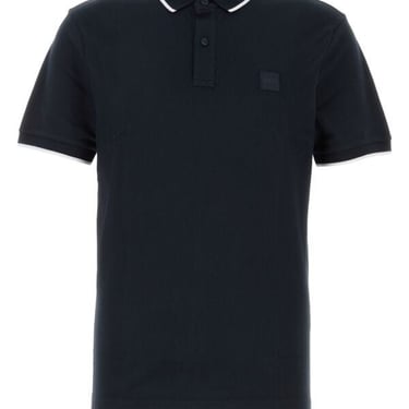 Boss Men Midnight Blue Stretch Piquet Polo Shirt