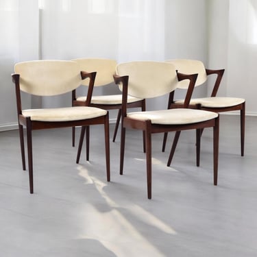 4 Kai Kristiansen Model 42 Danish Rosewood Dining Chairs 