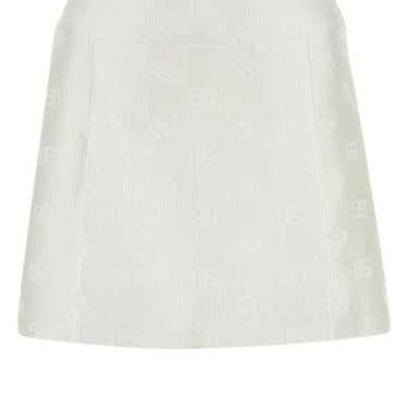 Dolce & Gabbana Woman White Jacquard Mini Skirt