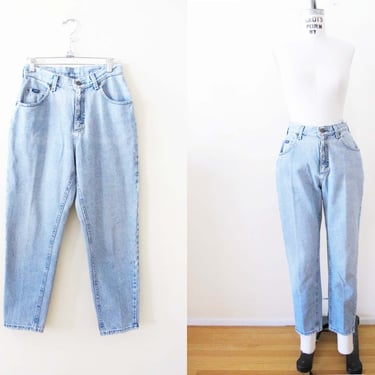 Vintage 90s Lee Grunge Denim 27 - Womens 1990s High Waist Distressed Blue Jeans - Tapered Leg 