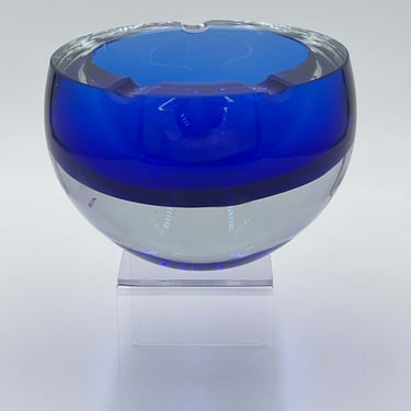 Large Murano Summerso Glass Ash Tray