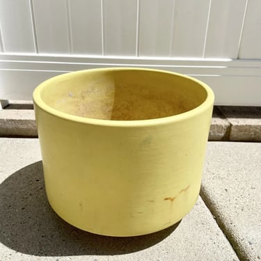 Mid Century Modern Gainey Ceramics Bright Yellow Planter / Pot Vintage MCM