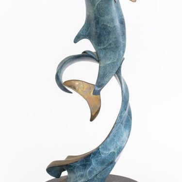 Scott Hanson Bronze Dolphin Revolving Sculpture