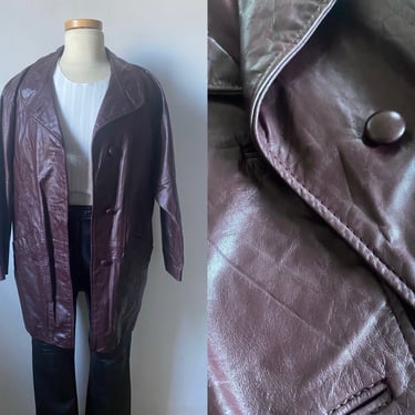 1980s Winlit Burgundy Leather Jacket 
