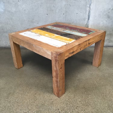 Reclaimed Teak From Fishing Boats End Table