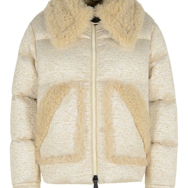 Moncler Grenoble 'Stowe' White Polyester Blend Down Jacket Women