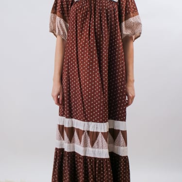 1970s Homemade Bohemian Maxi Tent Dress