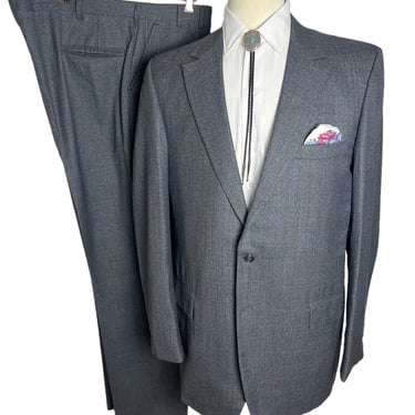 Vintage 1960s/1970s 2pc Wool Mod / Western Sack Suit ~ size 42 Long ~ jacket / pants ~ 