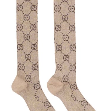 Gucci Women Gg Lamè Socks