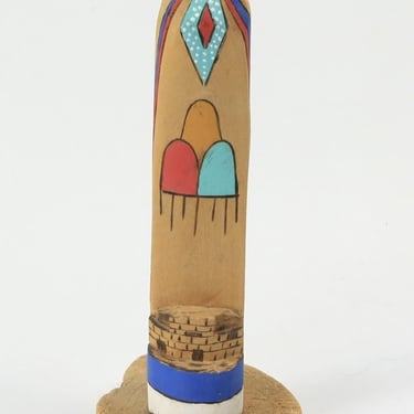 Vintage Navajo Tall Kachina Wooden Wood Burned Hand Painted Carving Sculpture 