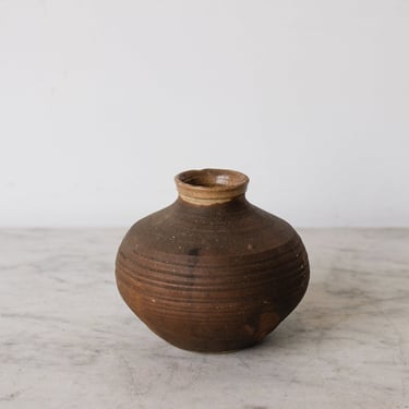 Petite Vintage Stoneware Bud Vase | Signed by Artist