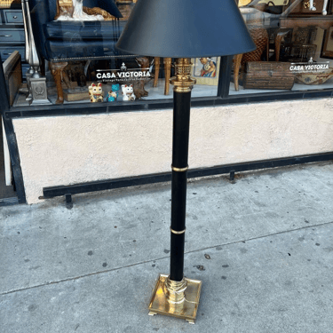 Artistic Flair | 1980s Brass and Black Floor Lamp by Frederick Cooper