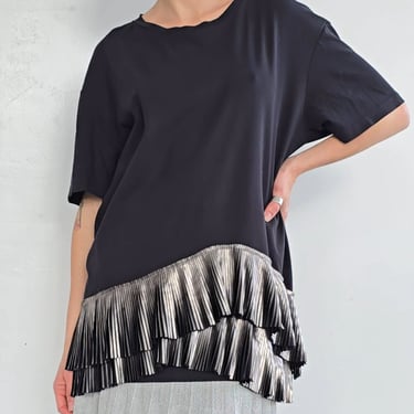 Jil Sander Silver Ruffle Tee (L)