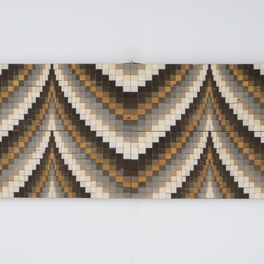 Mosaic Wood Art Hanging, 1970s 