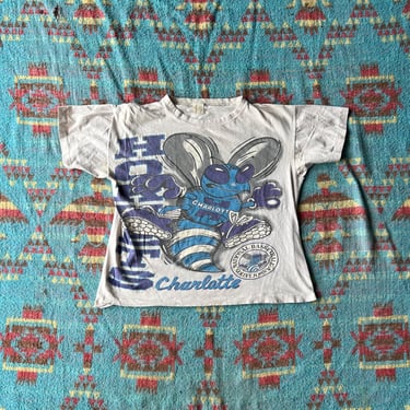 Vintage 90s Thrashed Charlotte Hornets T Shirt 