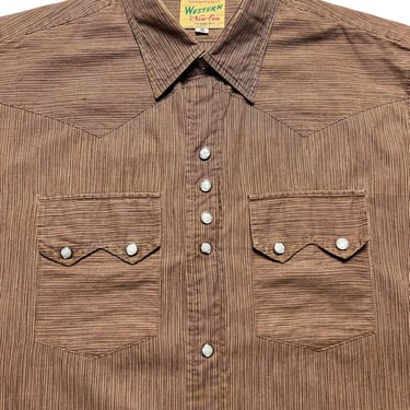 Vintage 1950s NEW ERA Sawtooth Western Shirt ~ size 16 x 33 ~ M to L ~ Cowboy / Rockabilly ~ 