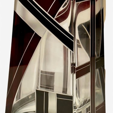 Czech Glass Art Deco Vase Style by Karl Palda