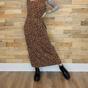 Sleeveless Summer Leopard Print Maxi Dress 