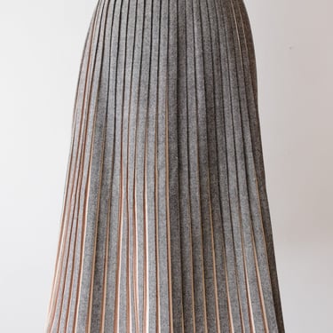 Charming 1950's Micro Pleated Brown &amp; Ivory Plaid Wool Skirt by Jonathan Logan  / Sz S