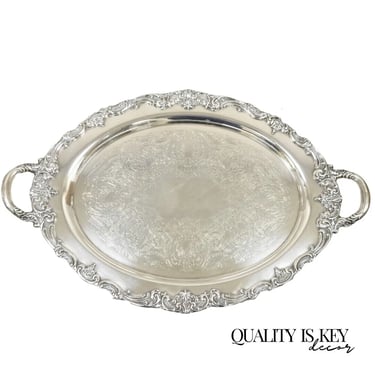 Reed & Barton 1955 25 Silver Plated Oval Twin Handle Large Serving Platter Tray