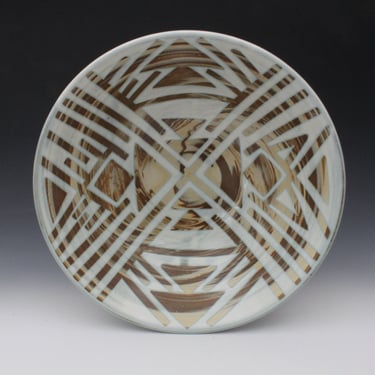 Serving Bowl - Light Blue Pattern and Mixed Clay 