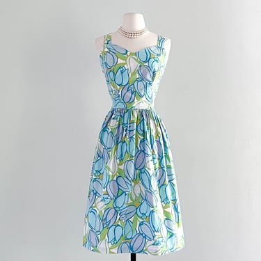 Lovely 1960's Pastel Tulip Dress / Sz M