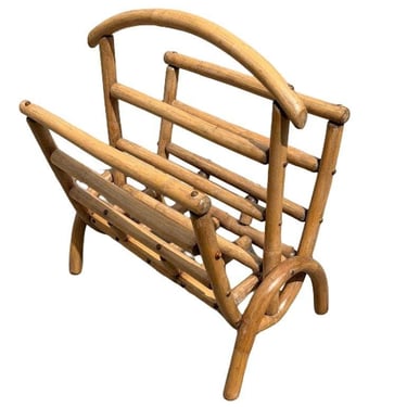 Restored Rattan Magazine or Log Holder 