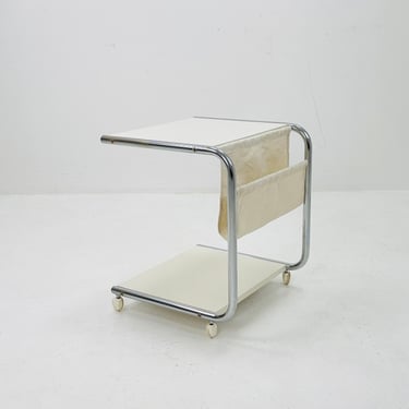 Mid century side table - on rolls by Thomas Jelinek for IKEA Sweden 1980s 