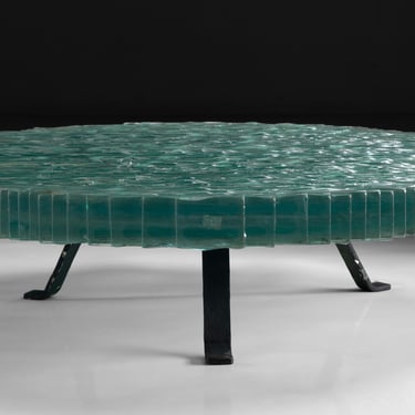 Round Cut Glass Coffee Table