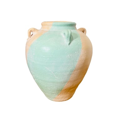 1990s Postmodern Contemporary Pastel Four Handled Ceramic Vase 