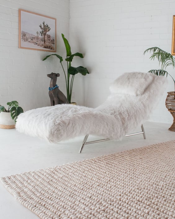 White faux fur chaise lounge new arrivals