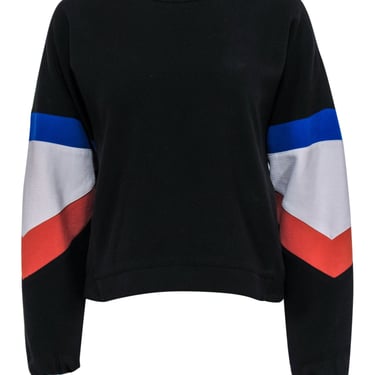 Ba&sh - Black & Multicolor Striped Sweatshirt Sz 6