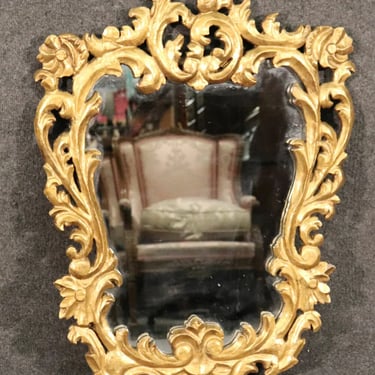 Giltwood French Rococo Wall Mirror, circa 1940s
