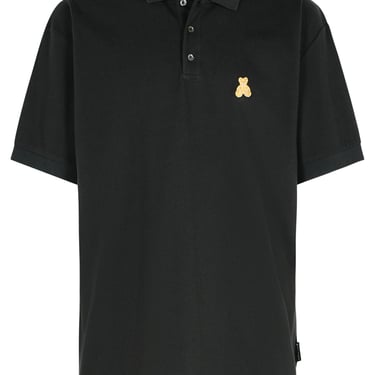 Palm Angels Black Cotton Polo Shirt Men