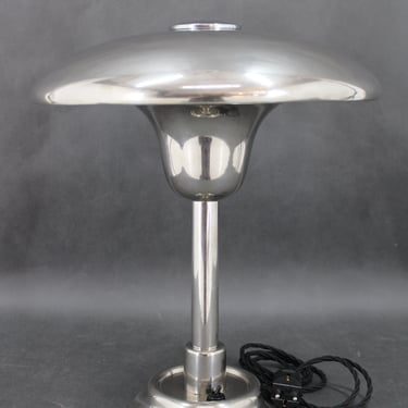 1930s Miroslav Prokop Rare Art Deco Chrome Plated Table Lamp, Czechoslovakia 