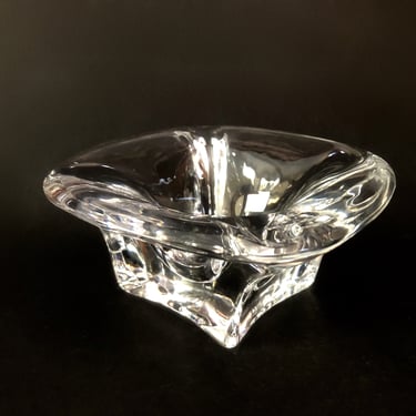 Signed Val St. Lambert Crystal Ashtray, Stunning!; Crystal Ashtray; Val St Lambert Ashtray; Mid-Century Modern Ashtray; Val St Lambert 