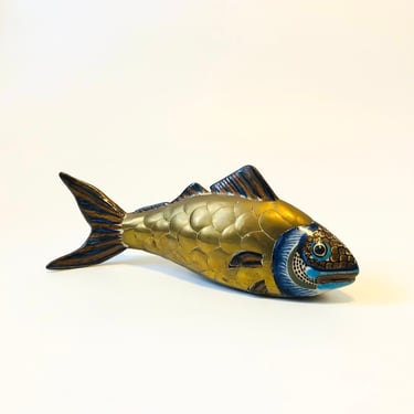 Tonala Pottery and Brass Fish 