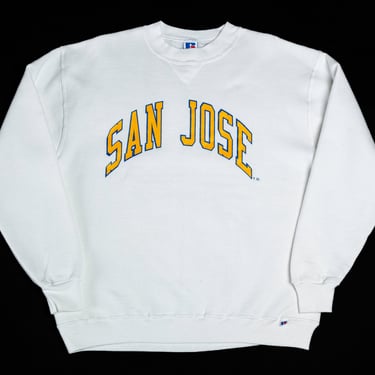 90s San Jose State University Sweatshirt - Large | Vintage White V Stitch College Crewneck 