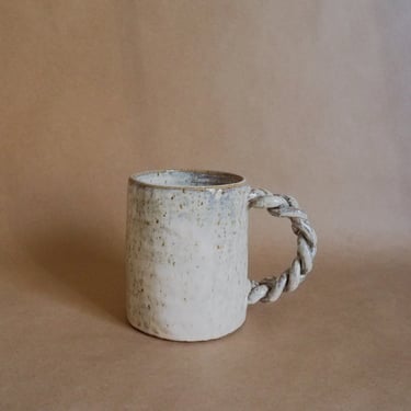 Braid Handled Ceramic Mug // Pink Cosmos 