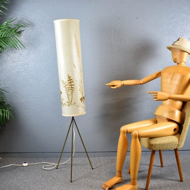 Bag lamp, 1950s/60s, floor lamp, GDR, mid-century vintage design, rockabilly lamp, retro kidney-shaped table, brocante era 