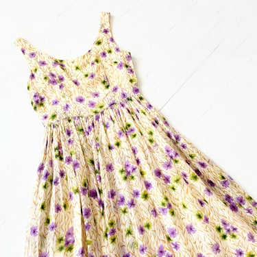1960s Floral Print Gown 
