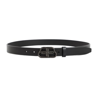 Balenciaga Leather Bb Belt Women