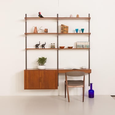 Kai kristiansen home office wall unit in teak for FM Mobler, Denmark 1960s 