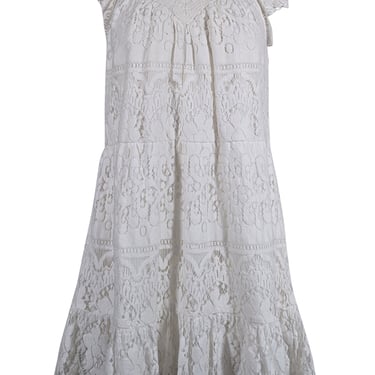 Saylor - Ivory Lace Cap Sleeve Dress Sz M