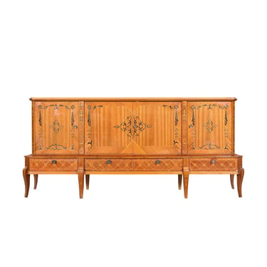 Romanian Art Deco Sideboard with Exotic Wood Inlay