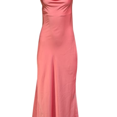 Lapointe - Pink Satin Cowl Neck Tie Back Dress Sz 6