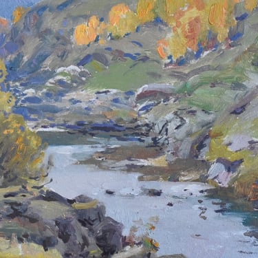1960's Russian Oil Painting, Vasili Lappet, Fall in Balandino 