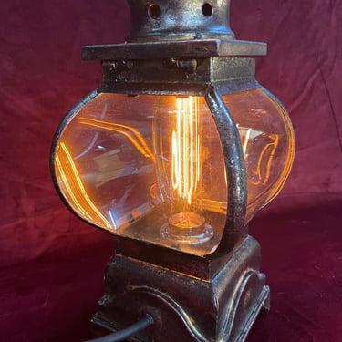 Illuminated Curved Glass Lantern 