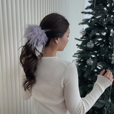 Festival Feather Scrunchies Hair Tie-Luxury Party Styling: Purple