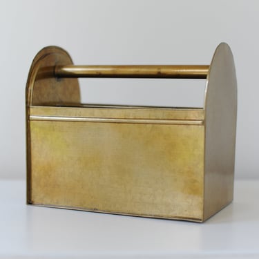 Vintage Brass Caddy with Handle 